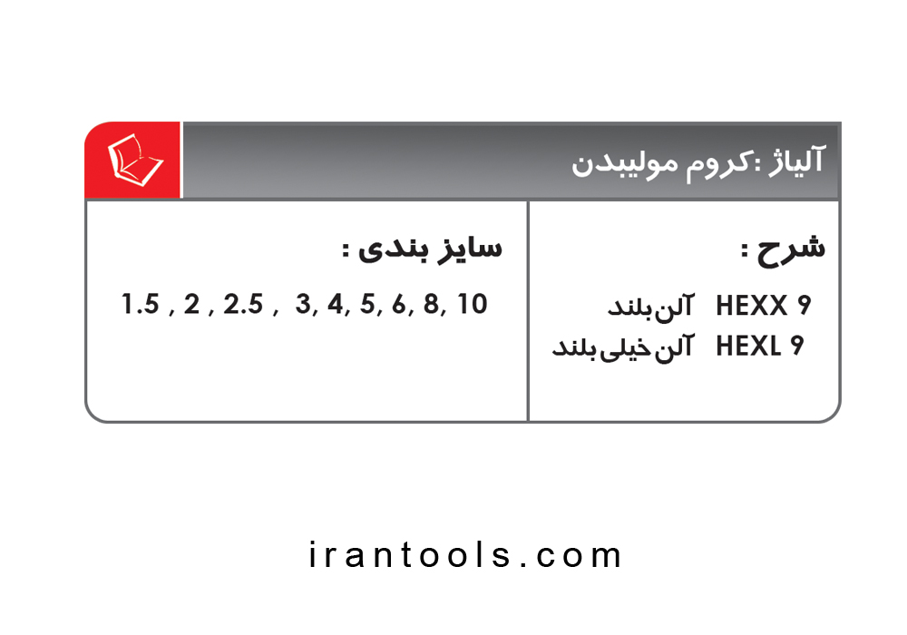 ست 9 عددی آلن بلند لایت HEXX9