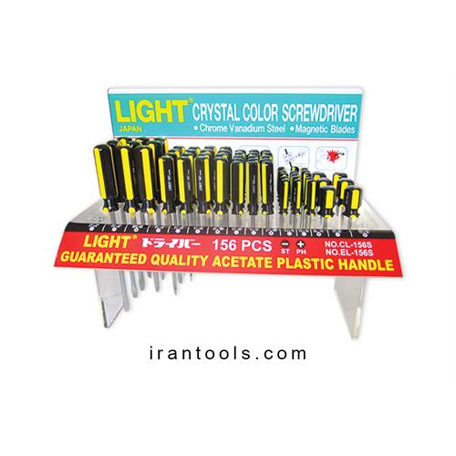 پیچ گوشتی 156 عددی زرد و مشکی- استند EL-156S