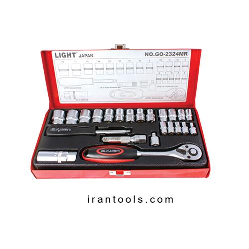 جعبه بکس 24 پارچه 3/8 ، 1/4 اینچ درایو لایت LIGHT GO-2324 MR