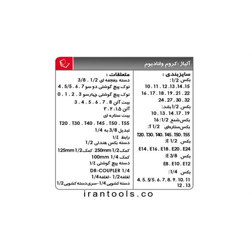 جعبه بکس 80 پارچه  1/4-3/8-1/2 درایو GO-8080