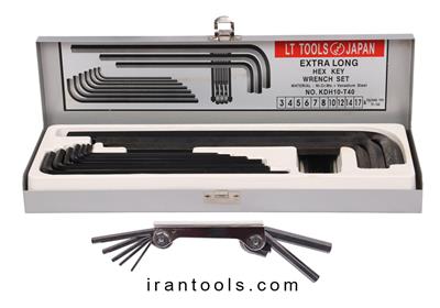 آلن جعبه ای 3 تا 17 عددی خیلی بلند به همراه آلن چاقویی مدل KDHT40 لایت