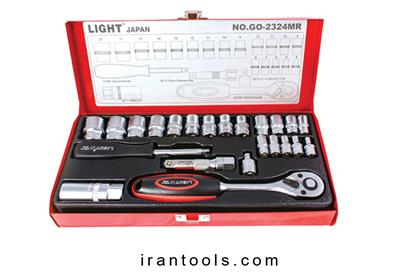 جعبه بکس 24 پارچه 3/8 ، 1/4 اینچ درایو لایت LIGHT GO-2324 MR
