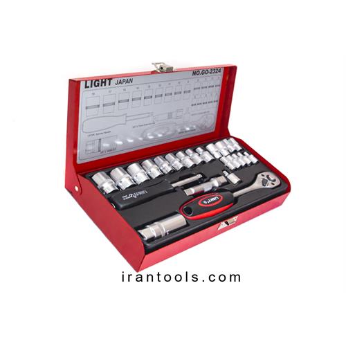 جعبه بکس 24 پارچه 3/8 ، 1/4 اینچ درایو لایت LIGHT GO-2324 MR
