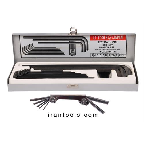 آلن جعبه ای 3 تا 17 عددی خیلی بلند به همراه آلن چاقویی مدل KDHT40 لایت