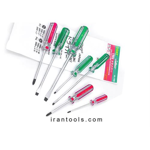 پیچ گوشتی دسته شیشه ای 7 عددی لایت CL-700