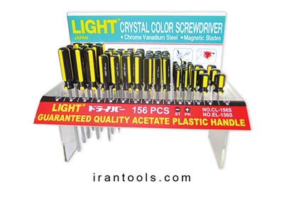 پیچ گوشتی 156 عددی زرد و مشکی- استند EL-156S