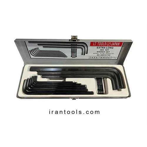 آلن جعبه ای 3 تا 17 عددی خیلی بلند به همراه آلن چاقویی مدل KDHT40 لایت